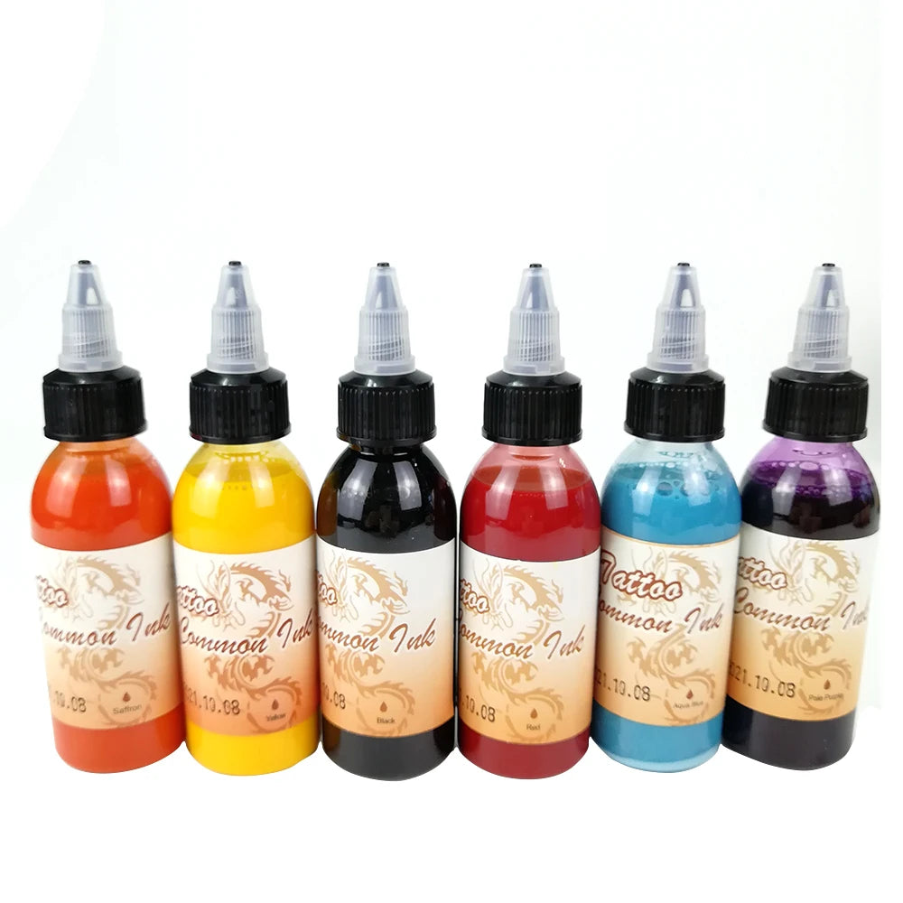 5Pcs  Airbrush Temporary Fake Tattoo Ink Common For Body Art Gloss Tint Painting Beauty Pigment Semi Permanent Makeup Supplies