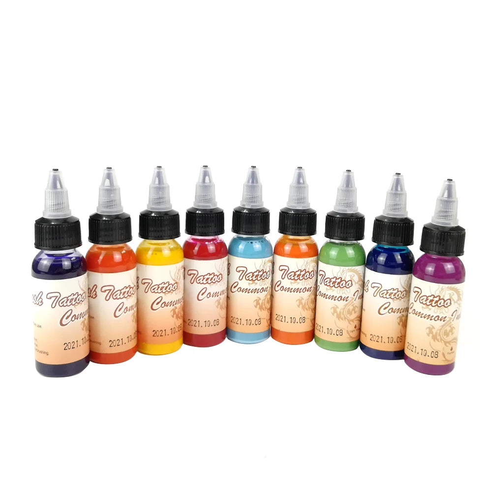 5Pcs  Airbrush Temporary Fake Tattoo Ink Common For Body Art Gloss Tint Painting Beauty Pigment Semi Permanent Makeup Supplies