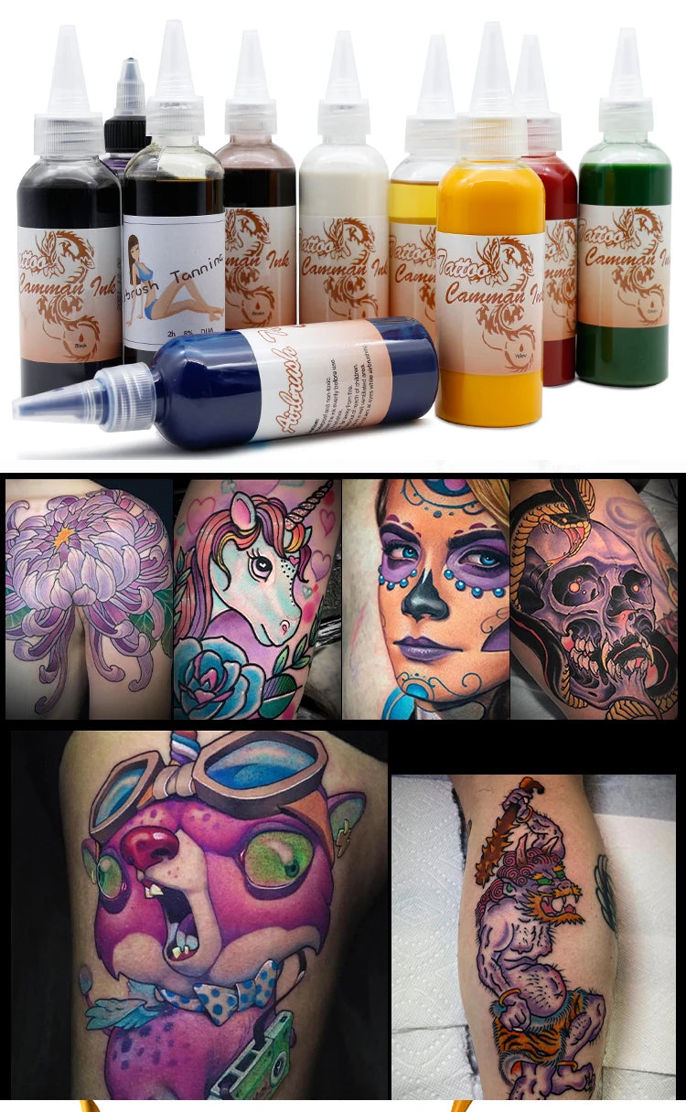 5Pcs  Airbrush Temporary Fake Tattoo Ink Common For Body Art Gloss Tint Painting Beauty Pigment Semi Permanent Makeup Supplies